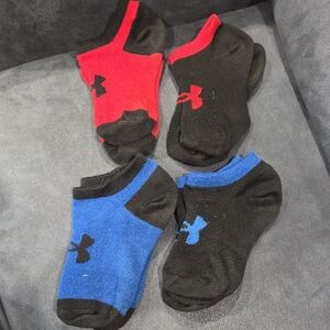Under Armour Black and Red, Blue Ankle Socks